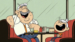S2E02B Pop Pop and Lincoln laugh at each other at the diner.png